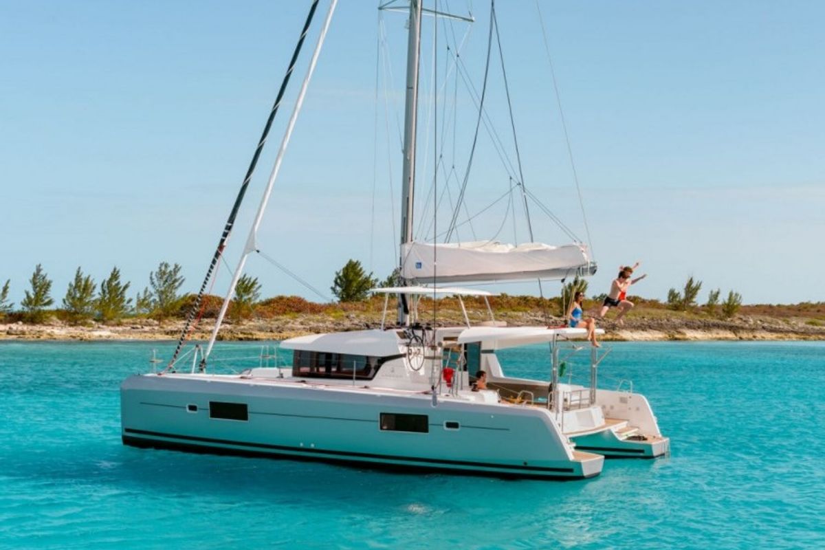 Exterior view of Alphonse, a Lagoon 42 catamaran at Eden Island Marina, Seychelles