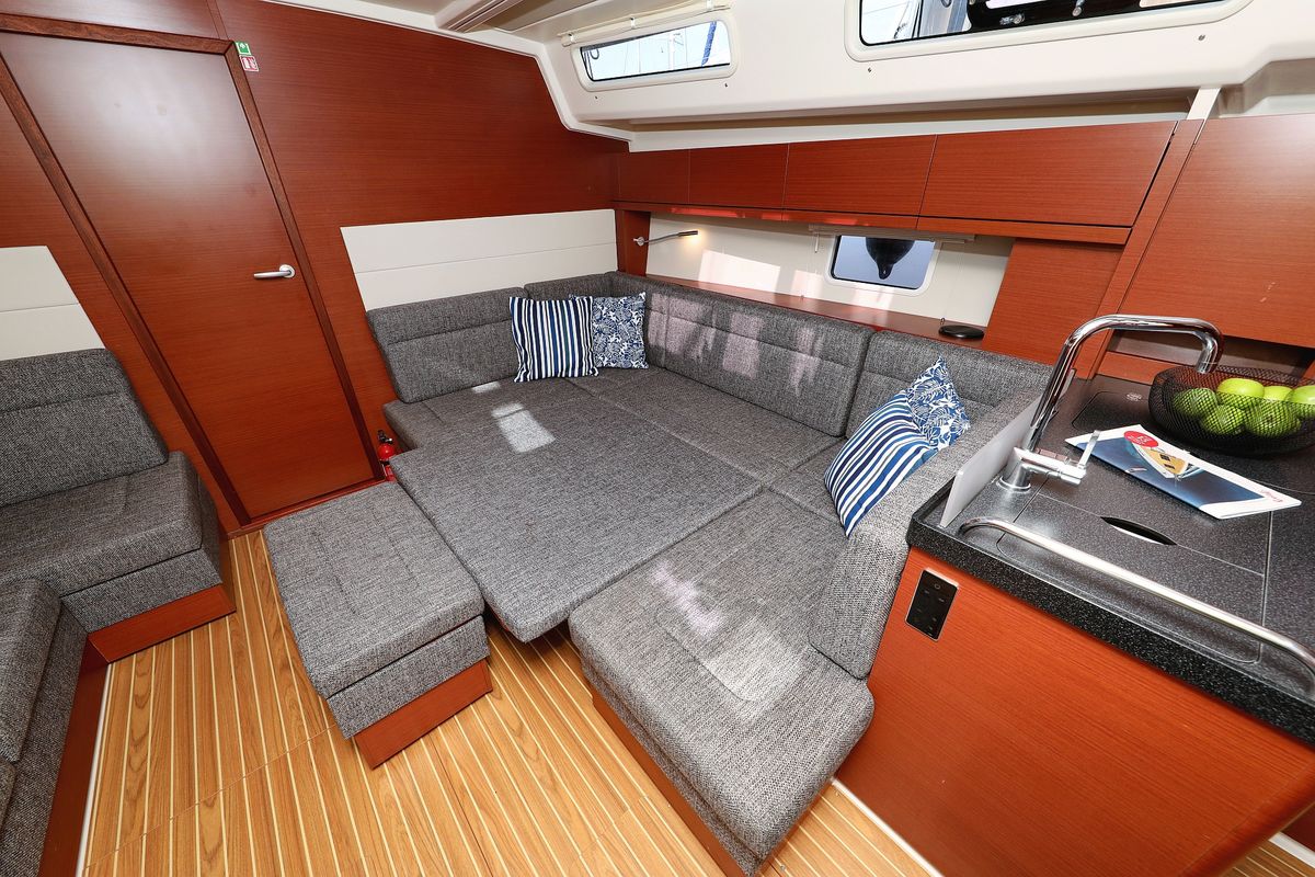 Salon of Amarena, a Hanse Yachts Hanse 458 sailboat at Općina Sukošan, Croatia