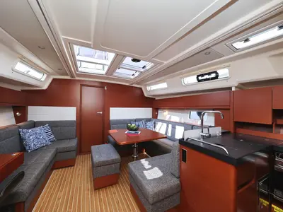 Salon of Amarena, a Hanse Yachts Hanse 458 sailboat at Općina Sukošan, Croatia