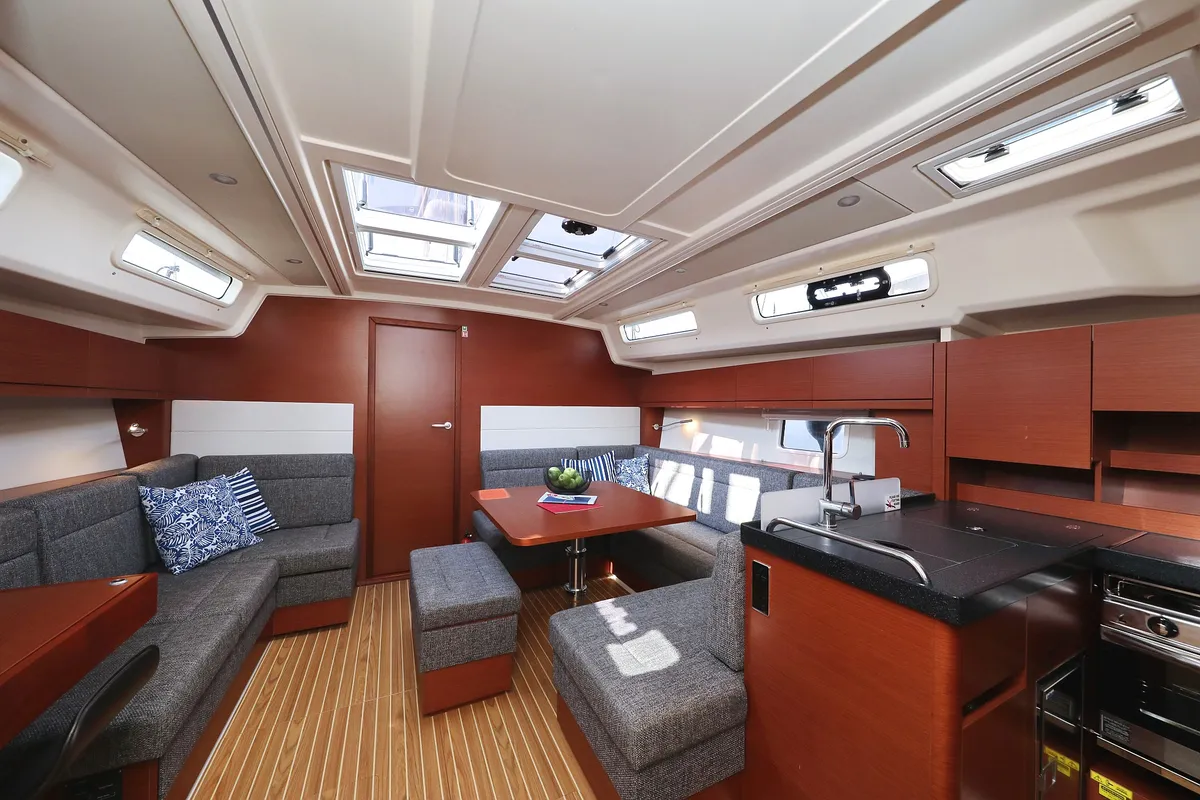 Salon of Amarena, a Hanse Yachts Hanse 458 sailboat at Općina Sukošan, Croatia
