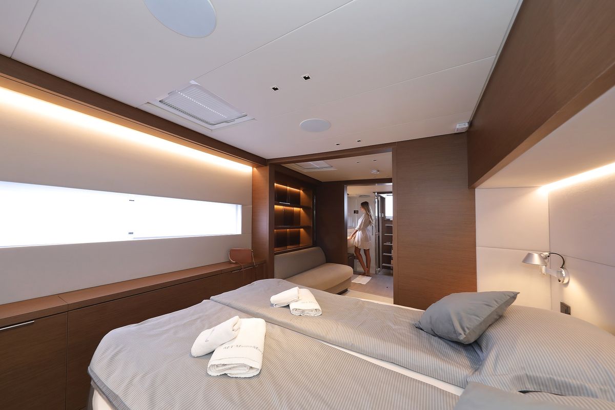 Cabin on MASTERMIND, a Lagoon Sixty 7 catamaran at Split, Croatia