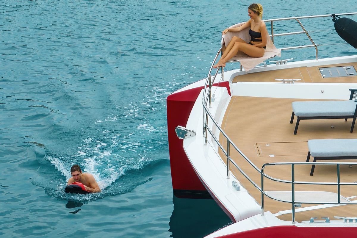 Deck of MASTERMIND, a Lagoon Sixty 7 catamaran at Split, Croatia