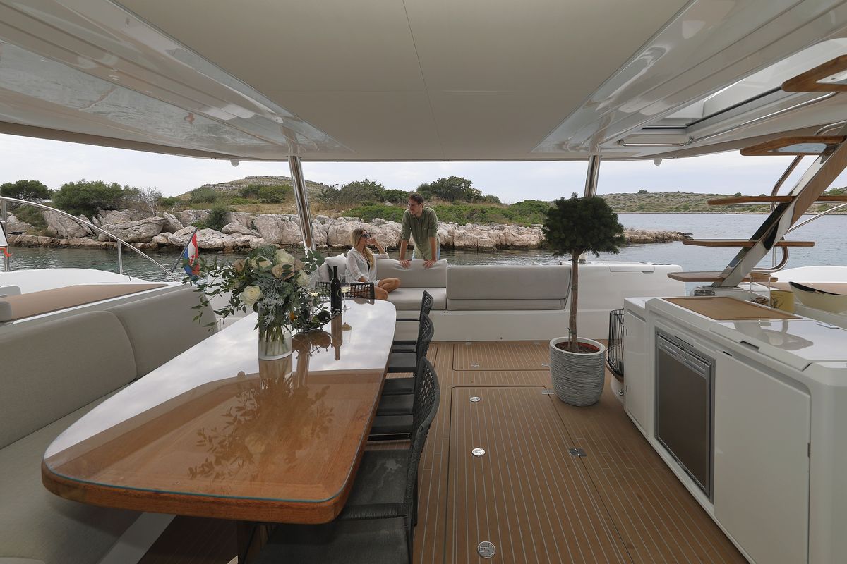 Deck of MASTERMIND, a Lagoon Sixty 7 catamaran at Split, Croatia