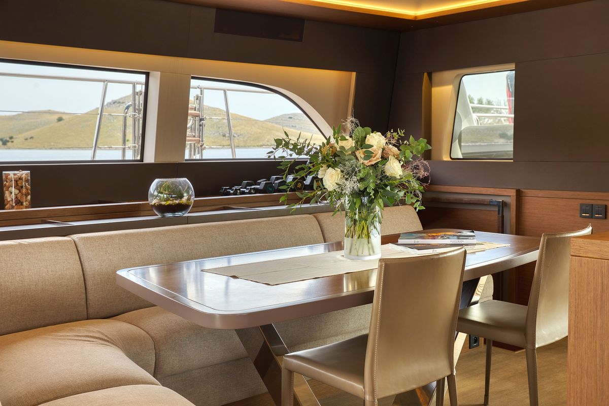 Salon of MASTERMIND, a Lagoon Sixty 7 catamaran at Split, Croatia
