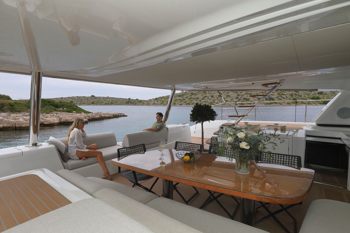 Deck of MASTERMIND, a Lagoon Sixty 7 catamaran at Split, Croatia