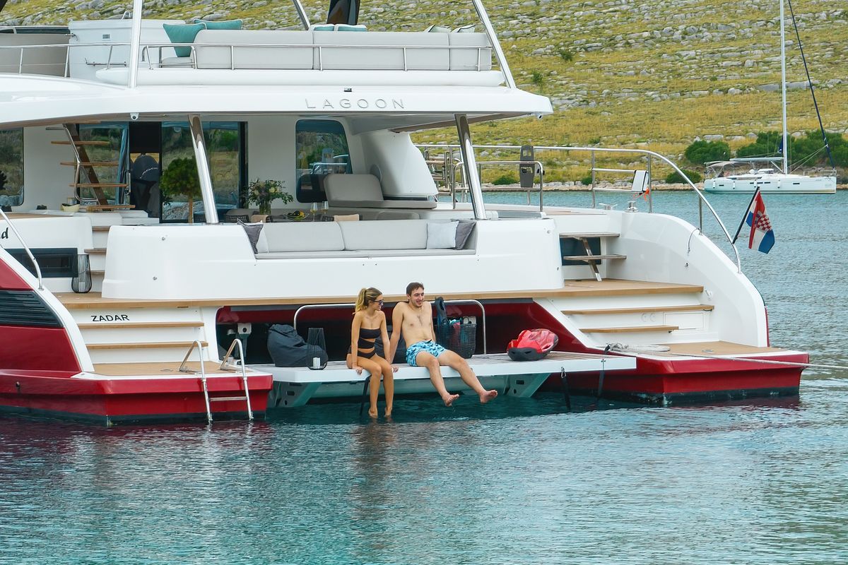Deck of MASTERMIND, a Lagoon Sixty 7 catamaran at Split, Croatia