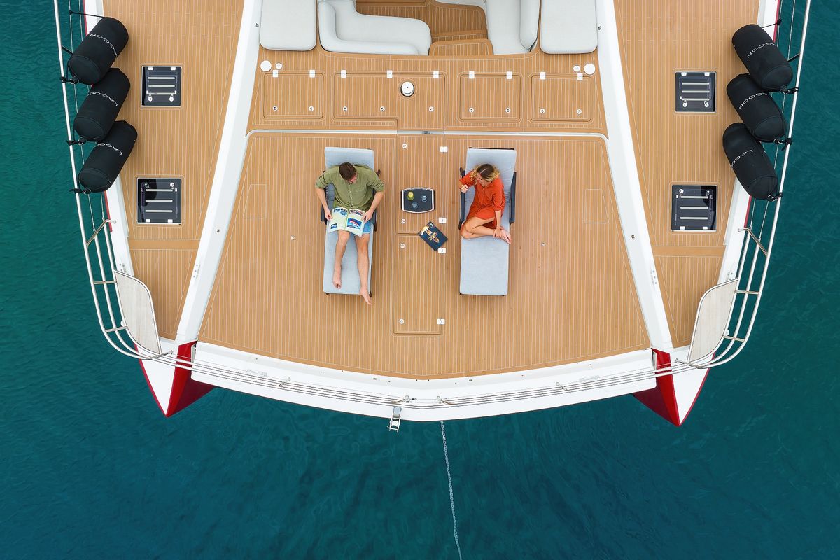 Deck of MASTERMIND, a Lagoon Sixty 7 catamaran at Split, Croatia