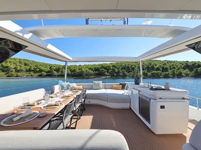 Deck of MASTERMIND, a Lagoon Sixty 7 catamaran at Split, Croatia