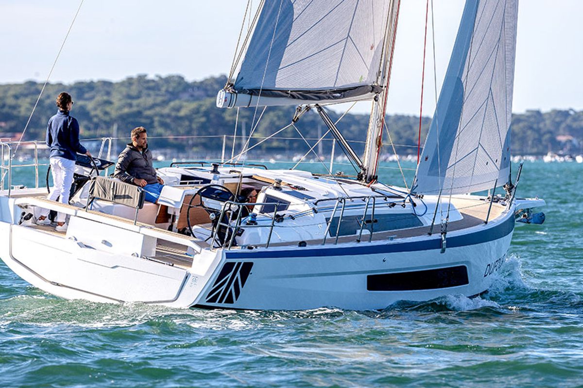 Exterior view of Margaux, a Dufour 37 sailboat at Marseille, France