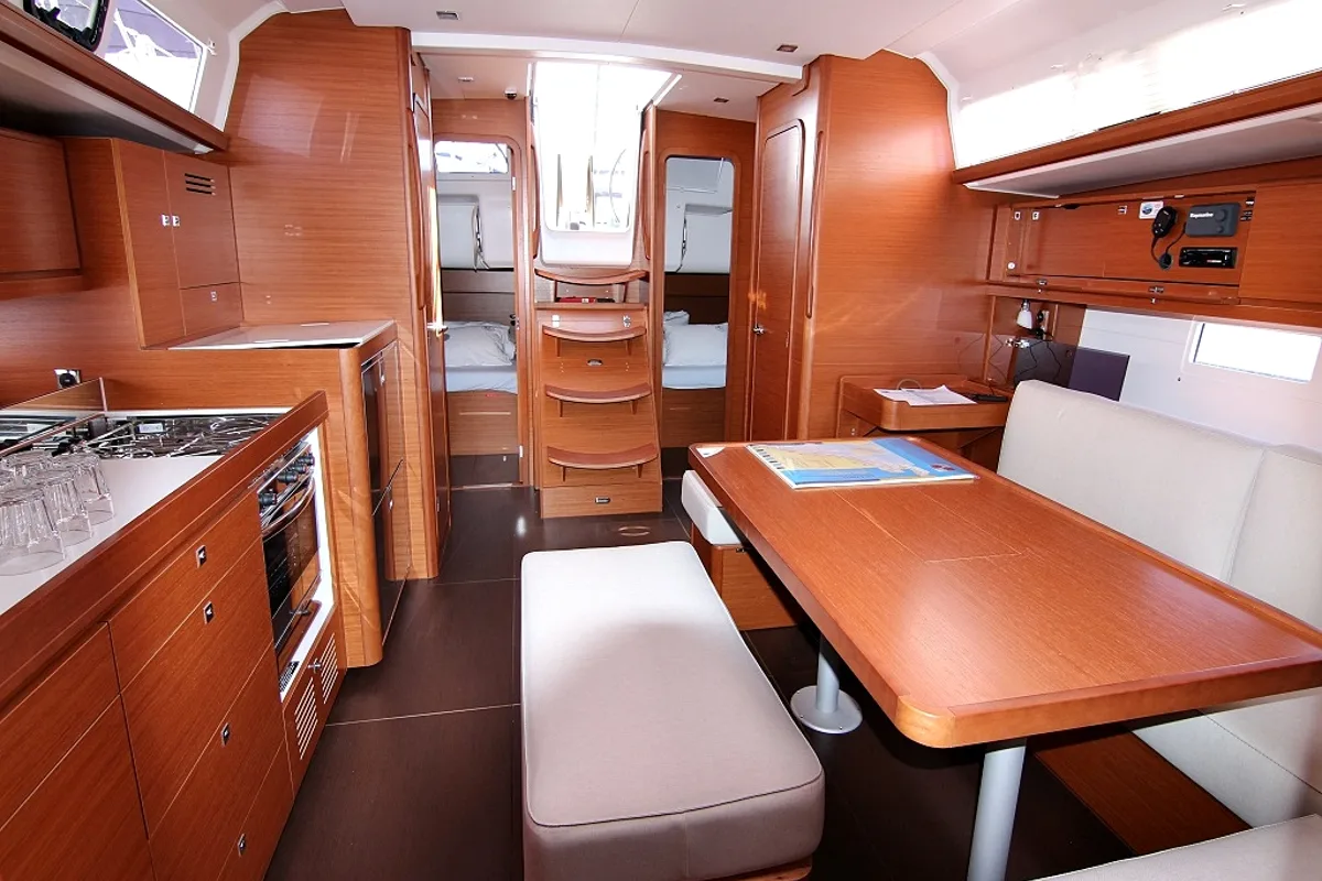Salon of Lola, a Dufour 460 GL sailboat at Općina Sukošan, Croatia