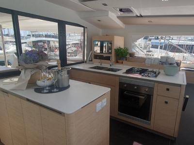 Galley of Sunrise, a Fountaine Pajot Aura 51 catamaran at Seget Donji, Croatia