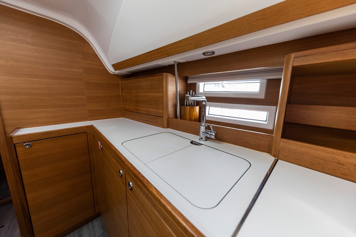 Galley of Pasithea, a Elan Impression 45.1 sailboat at Zadar, Croatia