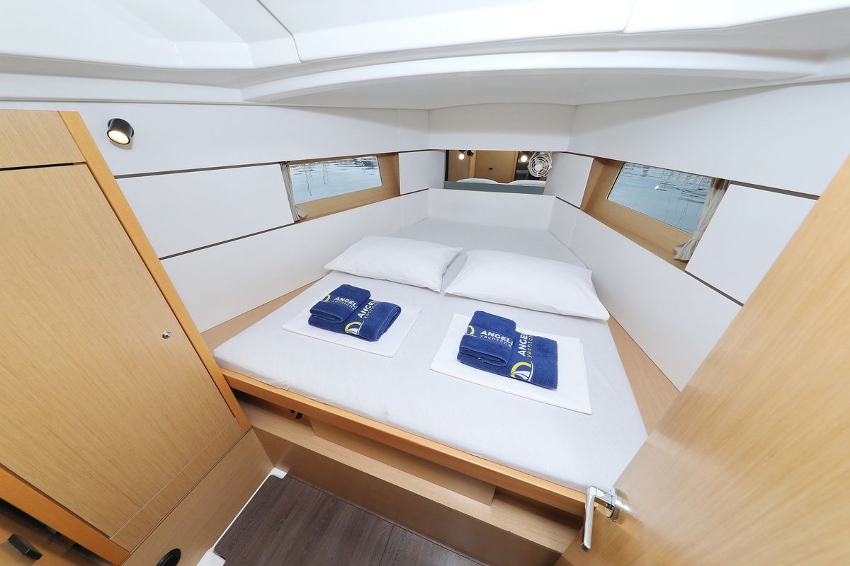 Cabin on One, a Beneteau Oceanis 38 sailboat at Grad Biograd na Moru, Croatia