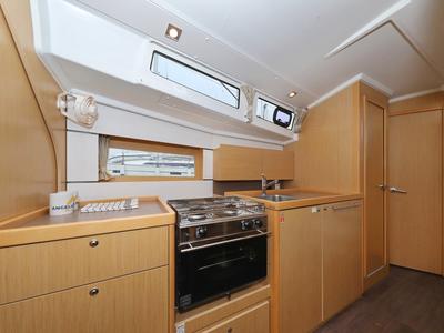 Galley of One, a Beneteau Oceanis 38 sailboat at Grad Biograd na Moru, Croatia