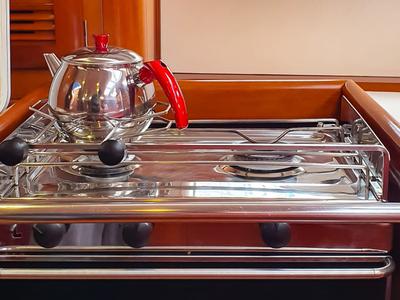 Galley of Derin, a Beneteau Oceanis Clipper 423 sailboat at Fethiye, Turkey