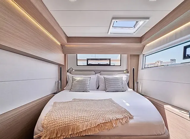 Exterior view of Moonshadow, a Lagoon 51 catamaran at Grad Trogir, Croatia