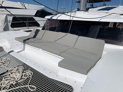 Deck of Be Nauti, a Fountaine Pajot Elba 45 catamaran at Road Town, British Virgin Islands