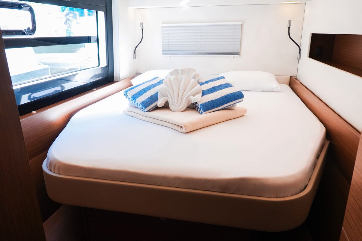 Head on Pizza My Heart, a Fountaine Pajot Isla 40 catamaran at Road Town, British Virgin Islands