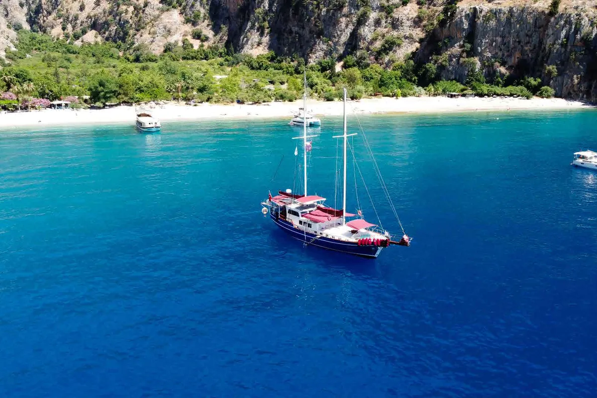 Exterior view of Pronto Blue, a Gulet Gulet gulet at Fethiye, Turkey