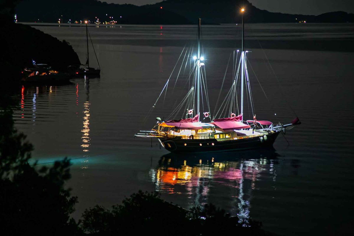 Exterior view of Pronto Blue, a Gulet Gulet gulet at Fethiye, Turkey