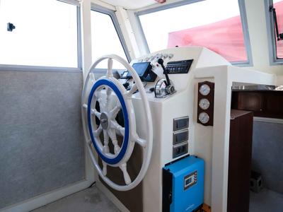 Cockpit of Pronto Blue, a Gulet Gulet gulet at Fethiye, Turkey