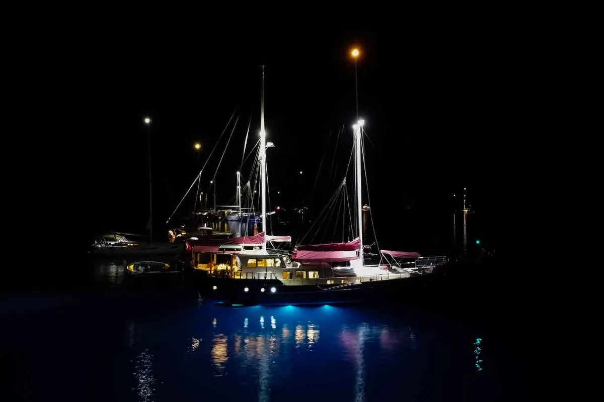 Exterior view of Pronto Blue, a Gulet Gulet gulet at Fethiye, Turkey