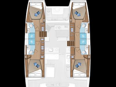 Floor plan of Yuki, a Lagoon 46 catamaran at Seychelles, Eden Island Marina, Seychelles