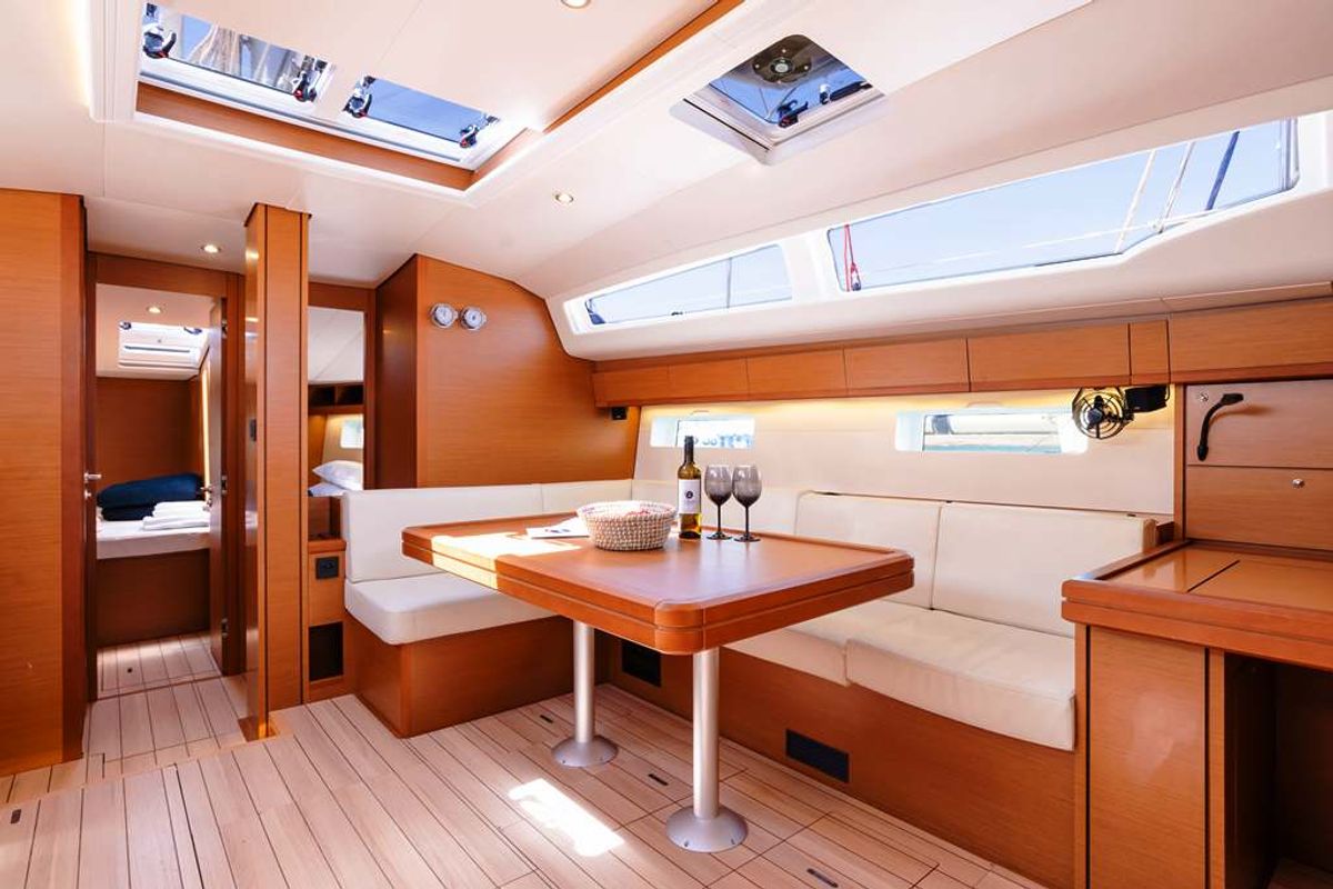 Salon of Panayiotis K, a Jeanneau 54 sailboat at Municipal Unit of Nea Peramos, Greece