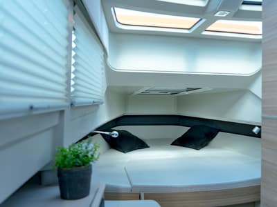 Cabin on Poseidon, a Saxdor Yachts Saxdor 320 GTO motorboat at Alyki, Greece
