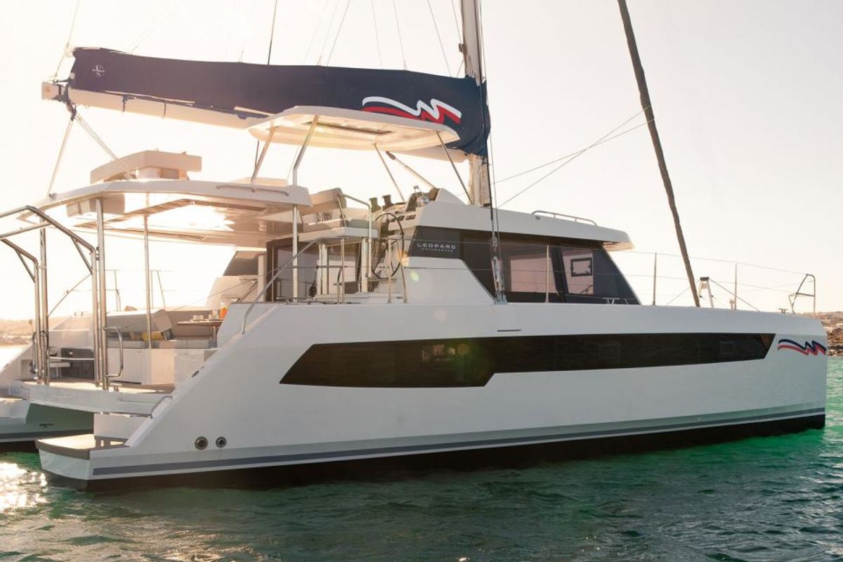 Exterior view of Moorings 4200/3/3 Club, a Leopard 42 catamaran at Eden Island Marina, Seychelles