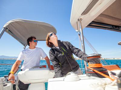 Cockpit of Zara, a Excess 12 catamaran at Zadar, Croatia