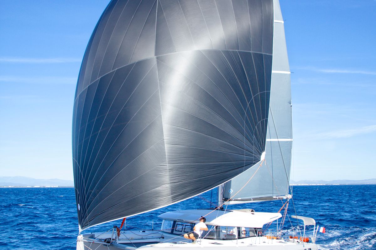 Exterior view of Zara, a Excess 12 catamaran at Zadar, Croatia