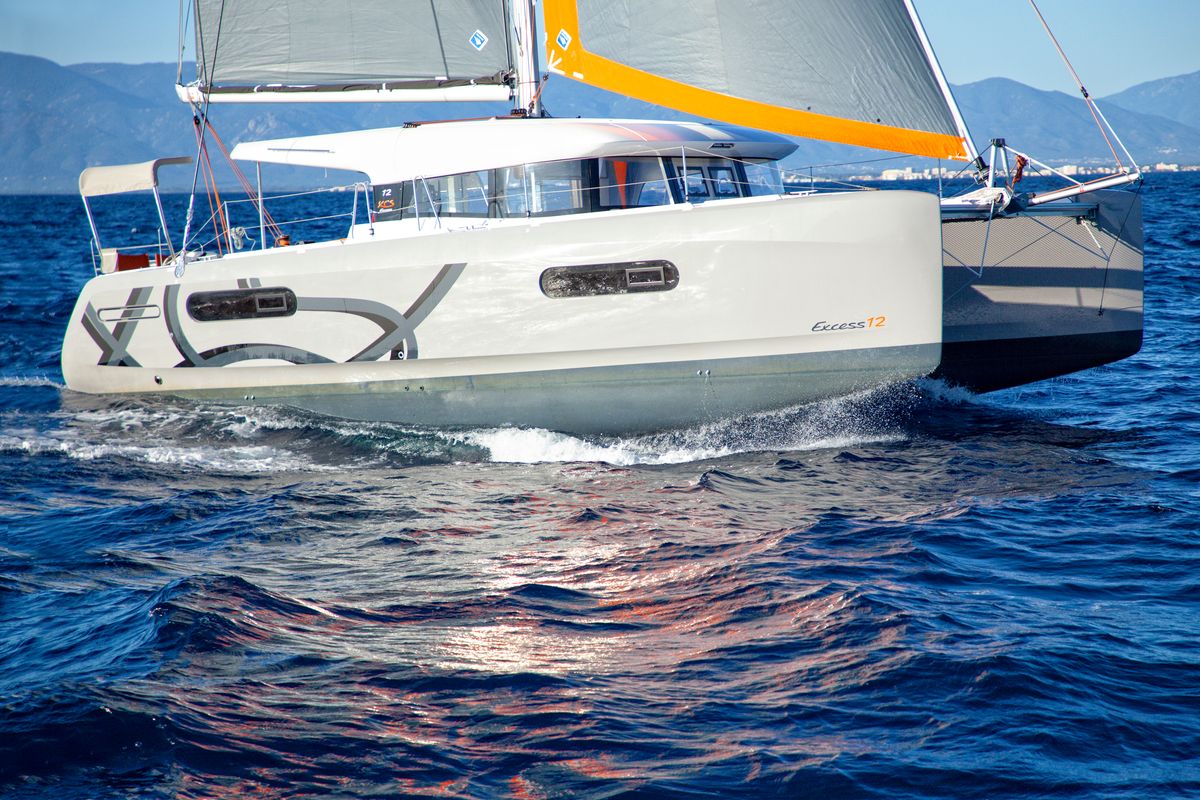 Exterior view of Zara, a Excess 12 catamaran at Zadar, Croatia