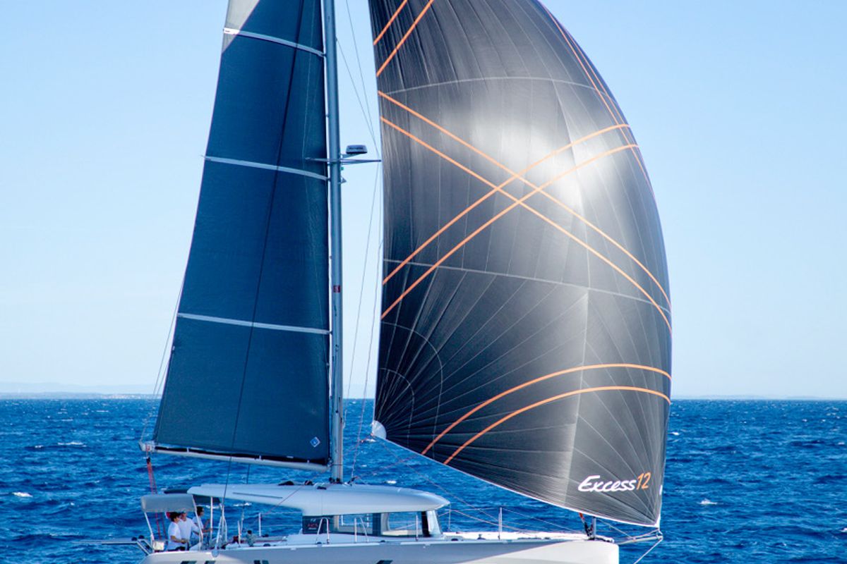 Exterior view of Zara, a Excess 12 catamaran at Zadar, Croatia