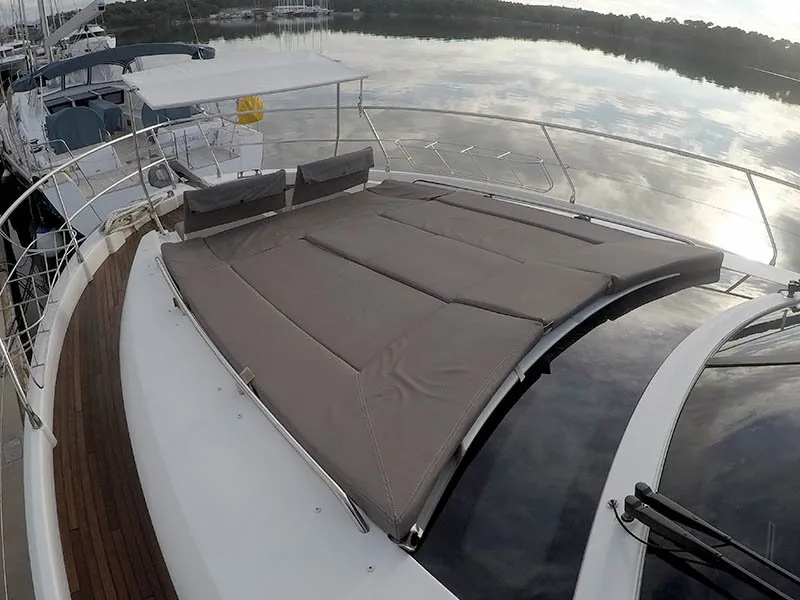 Deck of Jana, a Prestige 620 S yacht at Grad Šibenik, Croatia