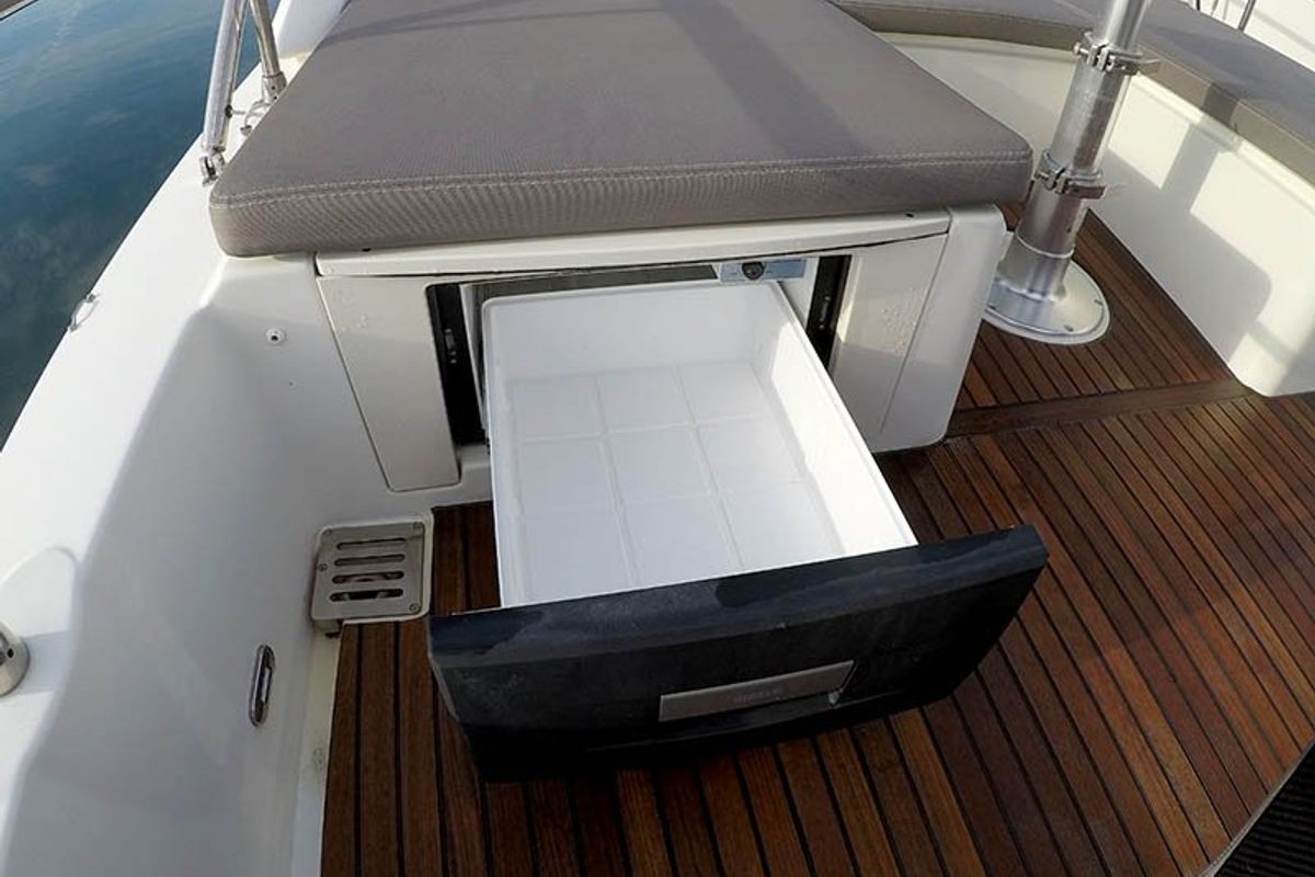 Deck of Jana, a Prestige 620 S yacht at Grad Šibenik, Croatia