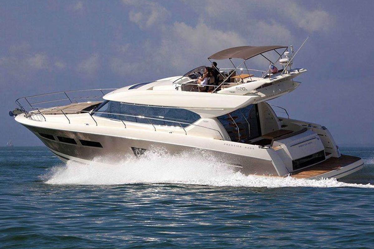 Exterior view of Jana, a Prestige 620 S yacht at Grad Šibenik, Croatia