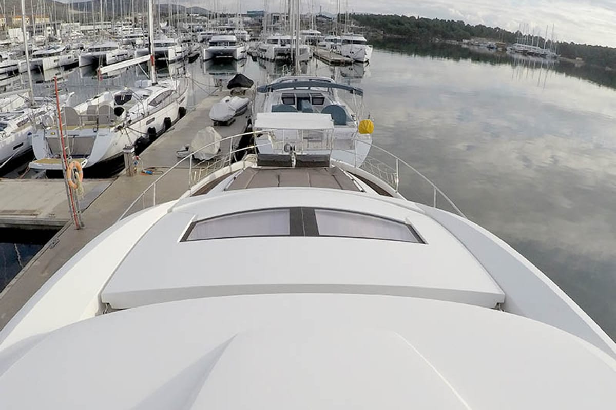 Deck of Jana, a Prestige 620 S yacht at Grad Šibenik, Croatia