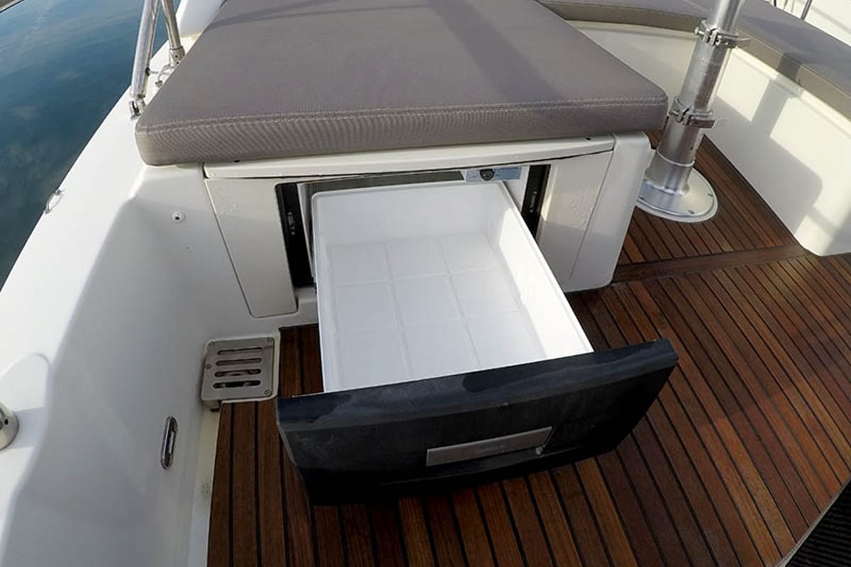 Deck of Jana, a Prestige 620 S yacht at Grad Šibenik, Croatia