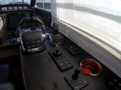 Cockpit of Jana, a Prestige 620 S yacht at Grad Šibenik, Croatia