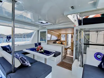 Deria, a Leopard Leopard 40 catamaran at Tivat, Montenegro