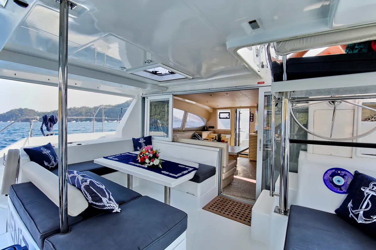 Deria, a Leopard Leopard 40 catamaran at Tivat, Montenegro