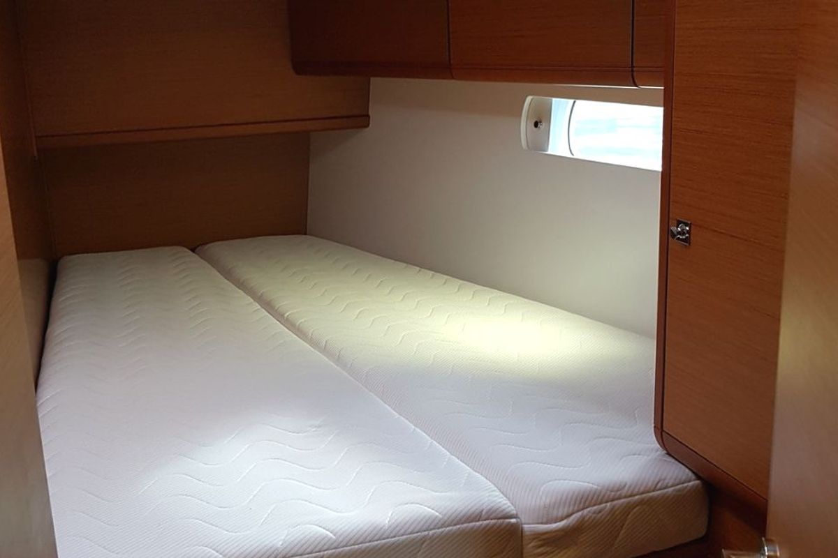 Cabin on FIESTA, a Jeanneau Sun Odyssey 519 sailboat at Municipal Unit of Lefkada, Greece