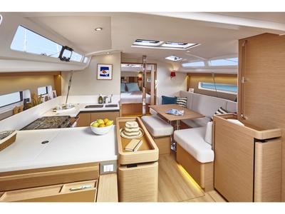 Salon of Sunney, a Jeanneau Sun Odyssey 440 sailboat at Grad Kaštela, Croatia