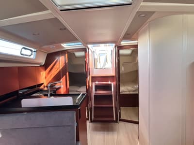 Galley of Mersina, a Hanse Yachts Hanse 418 sailboat at Municipal Unit of Lefkada, Greece