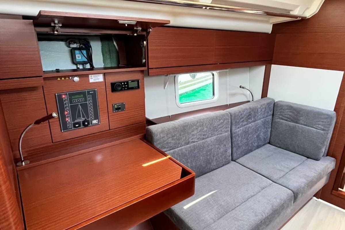 Salon of Mersina, a Hanse Yachts Hanse 418 sailboat at Municipal Unit of Lefkada, Greece