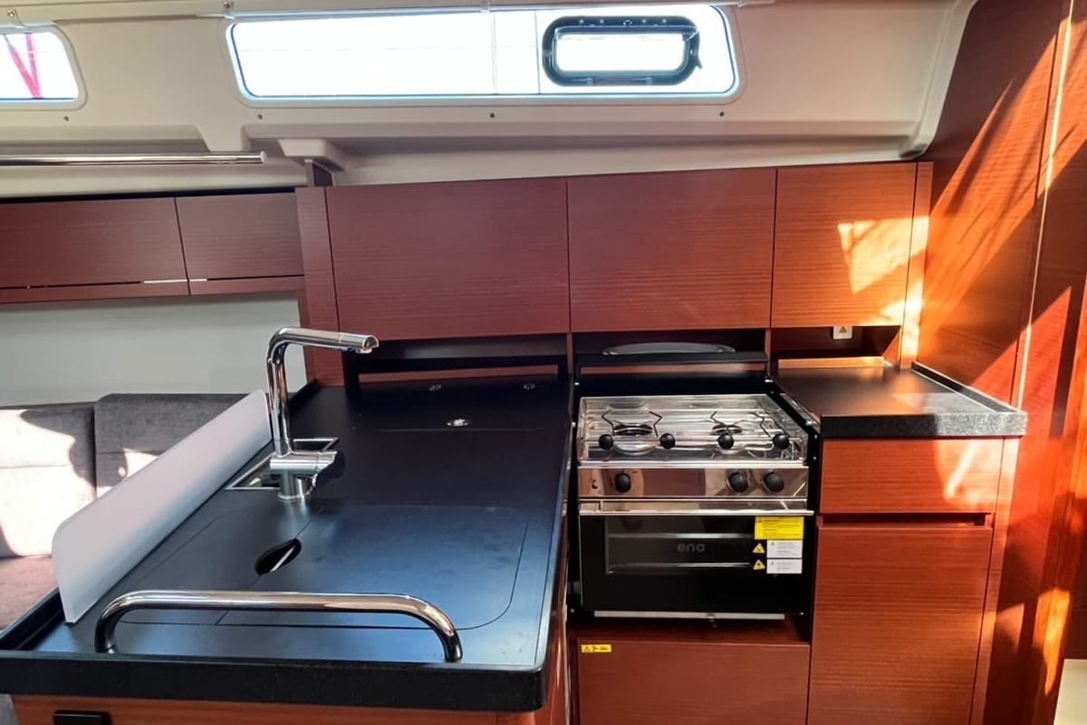Galley of Mersina, a Hanse Yachts Hanse 418 sailboat at Municipal Unit of Lefkada, Greece