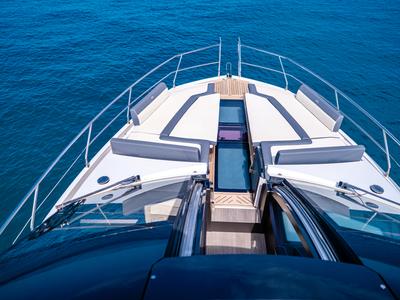 Deck of Premium +, a Galeon 640 Fly yacht at Seget Donji, Croatia