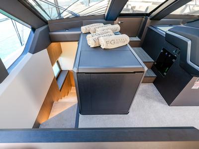 Cockpit of Premium +, a Galeon 640 Fly yacht at Seget Donji, Croatia