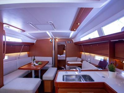 Salon of Skyra, a Dufour 412 GL sailboat at Grad Pula, Croatia